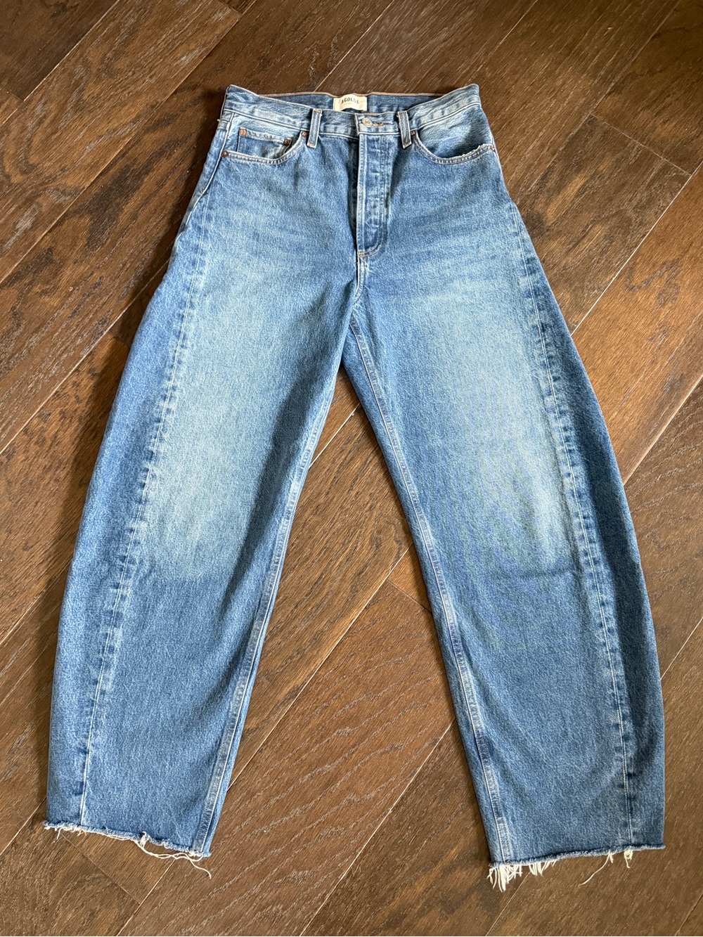 Agolde Luna High Rise Pieced Taper with Raw Hem